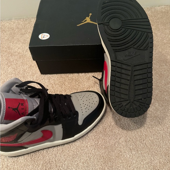 Size 5.5 - Air Jordan 1 Mid Black College Grey W - Picture 3 of 6